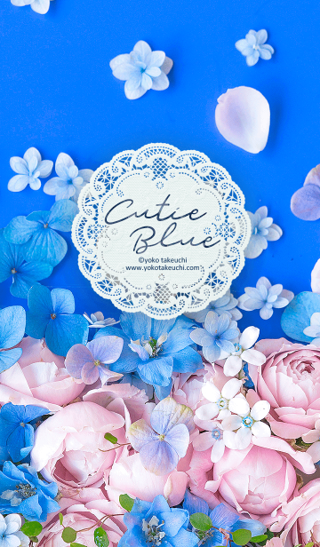 Cutie Blue かわいい青の花アレンジ Line着せかえ 610円