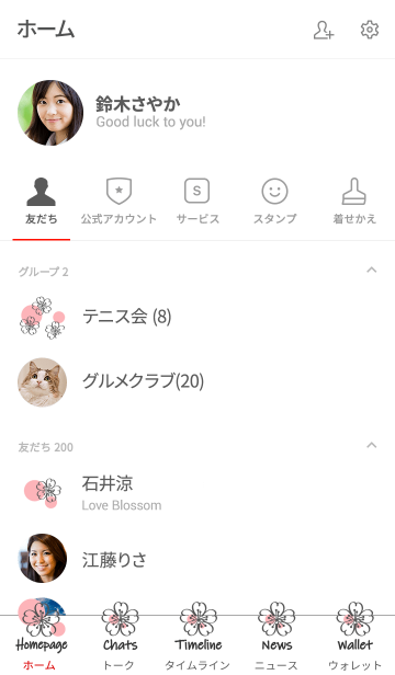 シンプルな桜の絵 Line着せかえ 370円