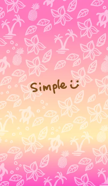 [LINE着せ替え] 夏 アロハ ピンク-スマイル25-の画像1