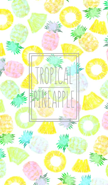 [LINE着せ替え] トロピカルパイナップル:サマー水彩画の画像1