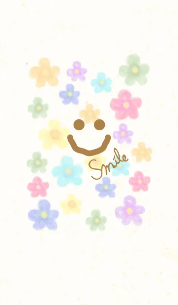 [LINE着せ替え] 大人水彩お花4-スマイル-の画像1