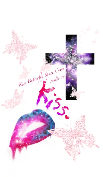 [LINE着せ替え] ♥Kiss Butterfly Space Cross♥の画像1