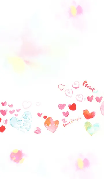 [LINE着せ替え] Heart Simple Love水彩2の画像1