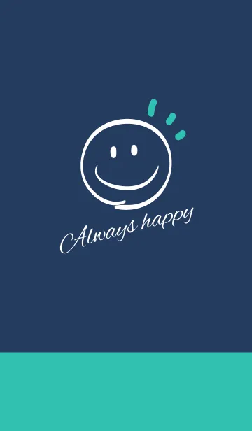 [LINE着せ替え] Always happy -NAVY+MINT-の画像1