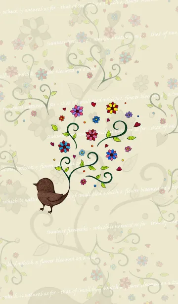 [LINE着せ替え] 小鳥のしっぽにお花が咲いた-天然の夏花火-の画像1