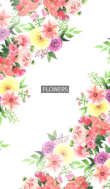 [LINE着せ替え] water color flowers_617の画像1