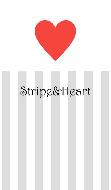 [LINE着せ替え] Stripe＆Heart - Gray+Orange -の画像1