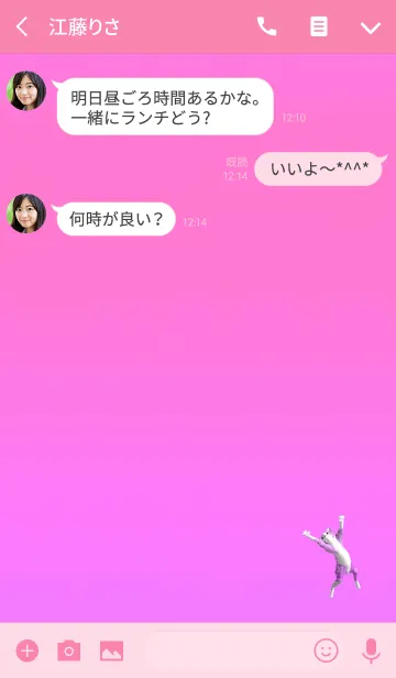 [LINE着せ替え] ピンク猫が飛ぶ！の画像3