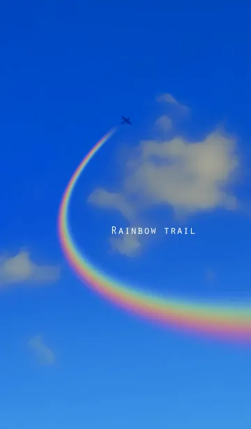 [LINE着せ替え] 運気UPの虹色の飛行機雲の画像1
