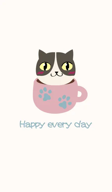 [LINE着せ替え] 猫の足跡のコーヒーカップの画像1