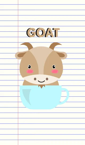 [LINE着せ替え] Simple Cute Goat Theme V.2 (jp)の画像1