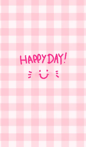 [LINE着せ替え] スマイル-ピンクチェック9-の画像1