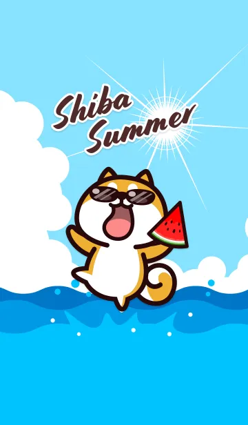 [LINE着せ替え] 柴犬の夏の画像1
