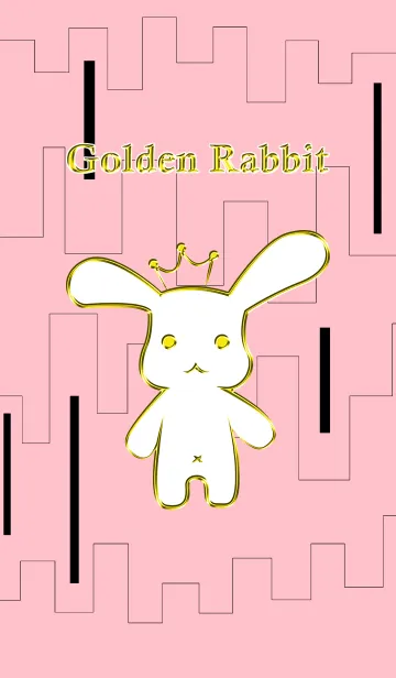 [LINE着せ替え] Cute Golden Rabbit (white)の画像1