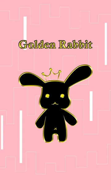 [LINE着せ替え] Cute Golden Rabbit (black)の画像1