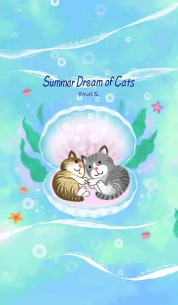 [LINE着せ替え] 猫たちの夏の夢の画像1