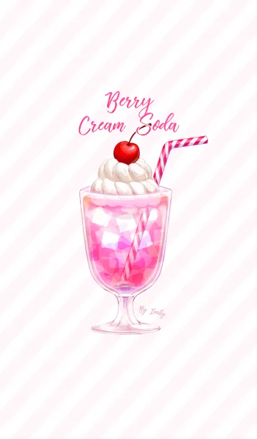 [LINE着せ替え] Strawberry Cream Soda Float @SUMMER PINKの画像1
