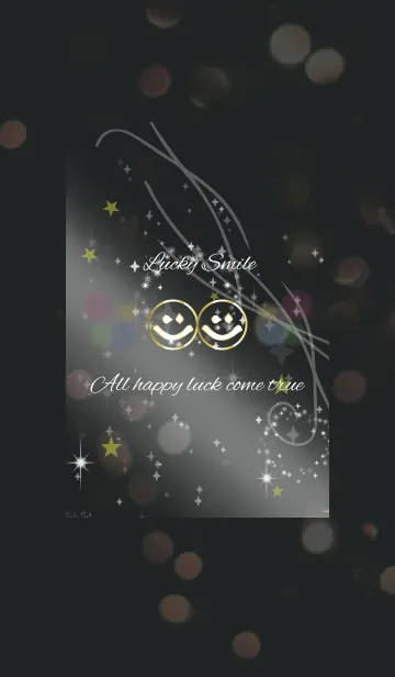 [LINE着せ替え] 全幸運が上昇スマイル /ブラック＆イエローの画像1