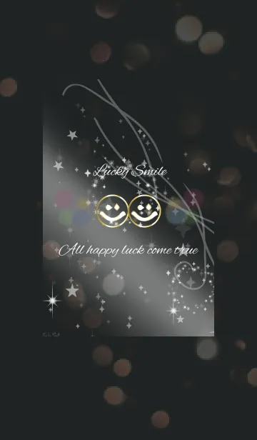 [LINE着せ替え] 全幸運が上昇スマイル /ブラック＆ホワイトの画像1