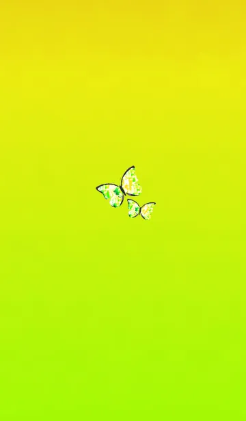 [LINE着せ替え] ガラス蝶イエローグリーンの画像1