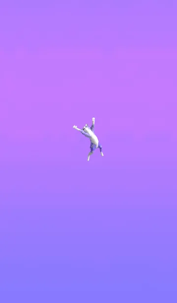 [LINE着せ替え] 紫猫が飛ぶ！の画像1