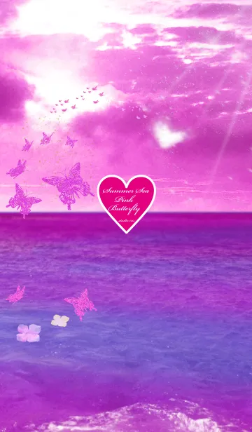 [LINE着せ替え] Summer Sea Pink Butterflyの画像1