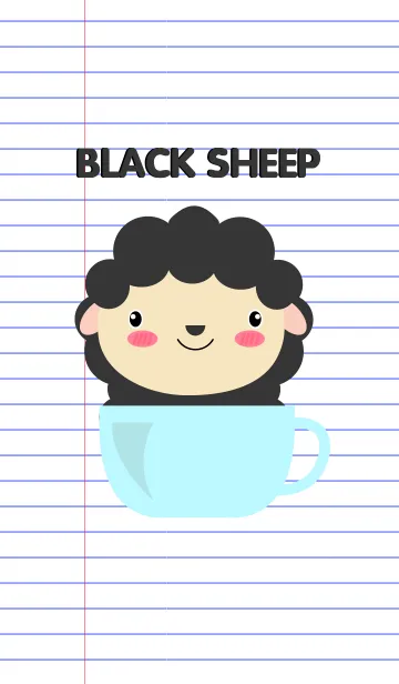 [LINE着せ替え] Simple Cute Black Sheep Theme V.2 (jp)の画像1