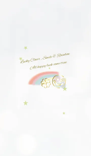 [LINE着せ替え] 全運気上昇！幸運の虹とスマイル/黄緑の画像1