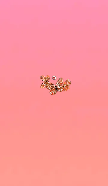 [LINE着せ替え] 恋愛運のオレンジクリスタル蝶の画像1