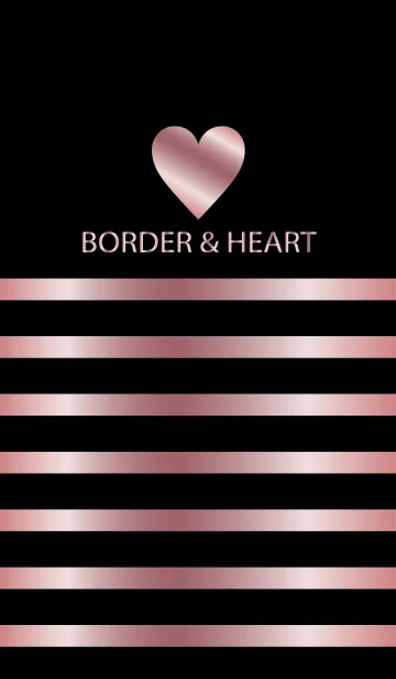 [LINE着せ替え] BORDER ＆ HEART -METAL PINK-の画像1