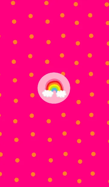 [LINE着せ替え] ハッピーラウンドレインボー x ピンクの画像1