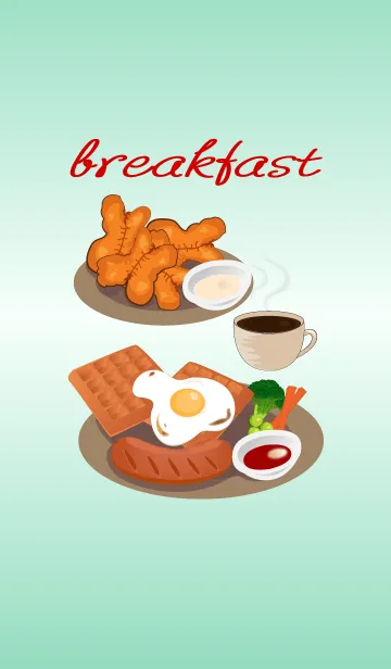 [LINE着せ替え] Breakfast Menu (Green)の画像1