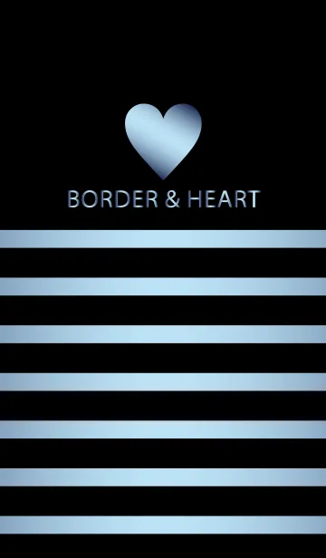 [LINE着せ替え] BORDER ＆ HEART -METAL BLUE-の画像1