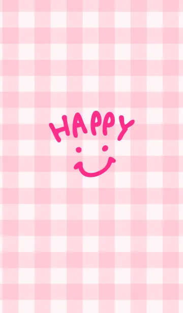 [LINE着せ替え] スマイル-ピンクチェック28-の画像1