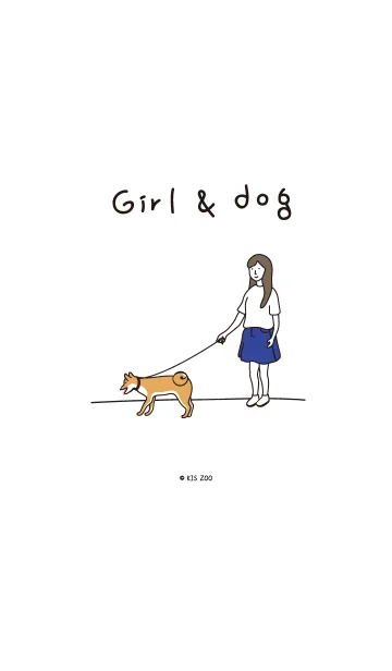 [LINE着せ替え] Girl and dogsの画像1
