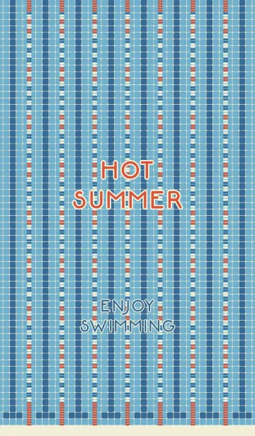 [LINE着せ替え] 熱い夏水泳を楽しんでくださいヴィンテージの画像1