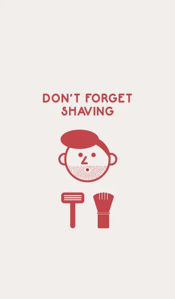 [LINE着せ替え] ひげをそるのを忘れないでください レッドの画像1