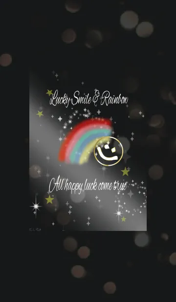 [LINE着せ替え] 全幸運UP！虹とスマイル /ブラック＆イエローの画像1