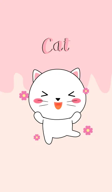 [LINE着せ替え] I Love White Cat theme (jp)の画像1