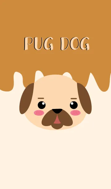 [LINE着せ替え] Simple Pretty Pug Dog Theme (jp)の画像1