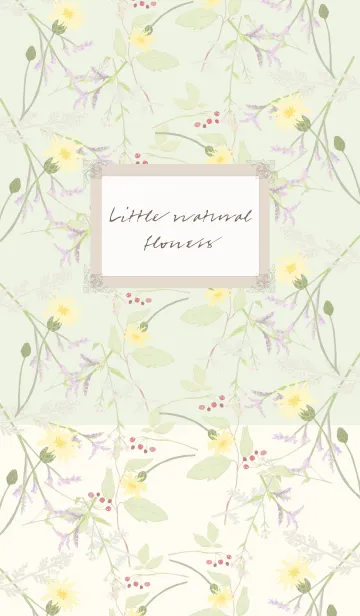 [LINE着せ替え] Little natural flowers - green/cream-の画像1