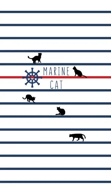 [LINE着せ替え] simple marine border Catsの画像1