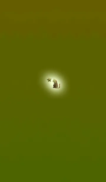 [LINE着せ替え] 宇宙柄のライトグリーン猫の画像1