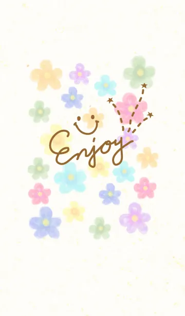 [LINE着せ替え] 大人水彩お花4-スマイル21-の画像1