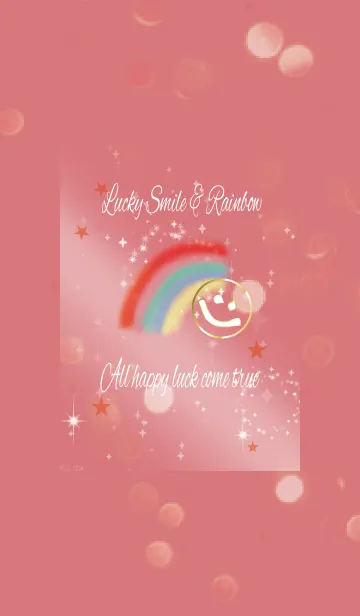 [LINE着せ替え] 全幸運UP！虹とスマイル / レッド 赤の画像1