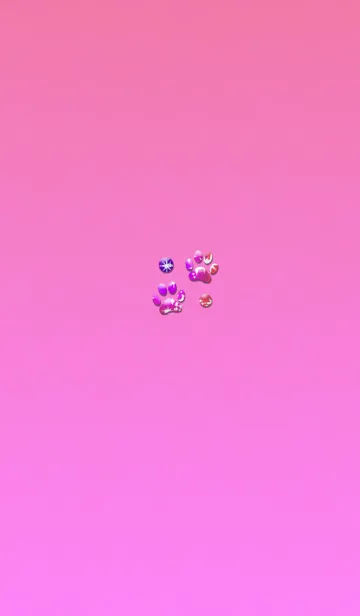 [LINE着せ替え] マーブル足跡ピンクレッドの画像1