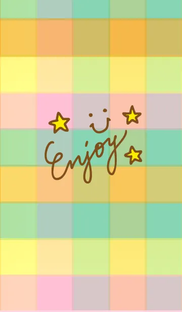 [LINE着せ替え] スマイル-カラフルチェック2-の画像1