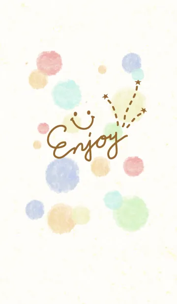 [LINE着せ替え] 大人水彩水玉2-スマイル21-の画像1