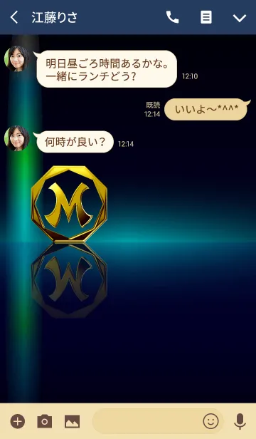 [LINE着せ替え] 華麗なる金「M」（水面鏡）の画像3