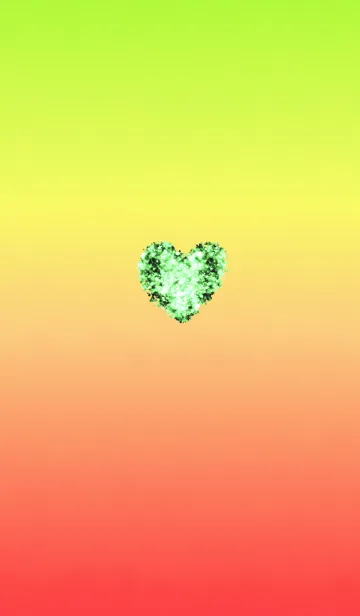 [LINE着せ替え] ツートーンハートグリーンレッドの画像1